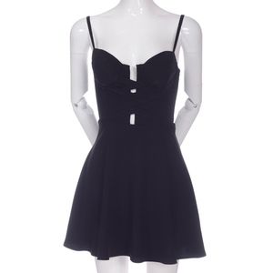 bebe Black Spaghetti-Strap Fit-and-Flare Dress